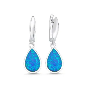 Created opal teardrop earrings in sterling silver