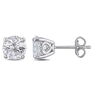 Created White Sapphire Sterling Silver Stud Earrings
