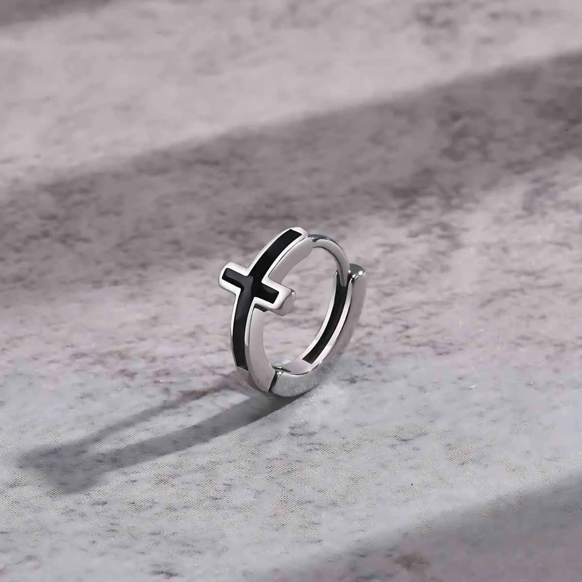 Cross Hoop Earrings