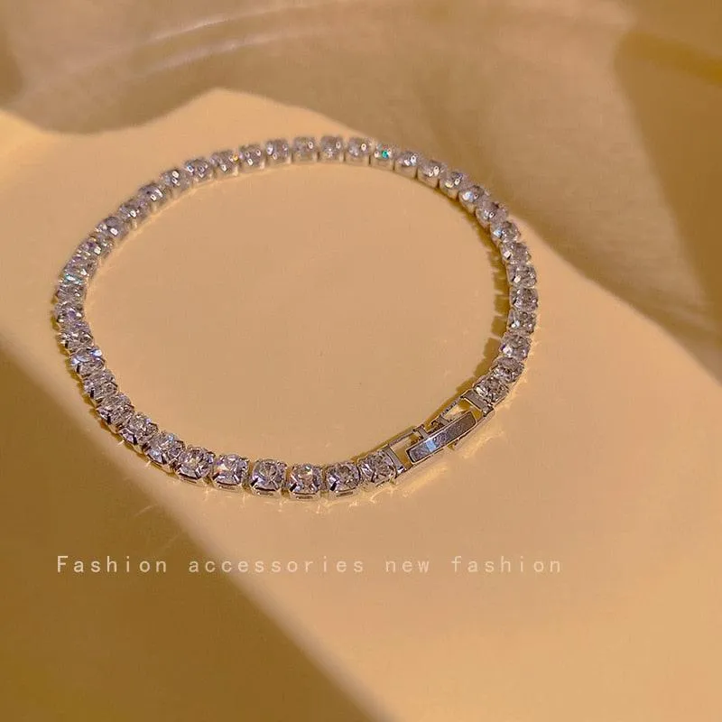 Crystal Charm Bracelets for Women - Gold Colour Beaded Chain Double Layered Adjustable Bracelets Jewellery