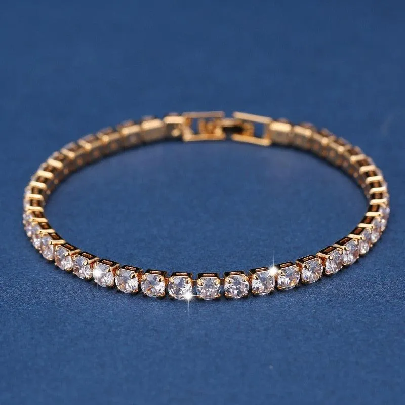 Crystal Charm Bracelets for Women - Gold Colour Beaded Chain Double Layered Adjustable Bracelets Jewellery