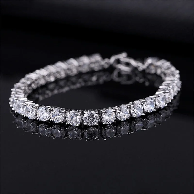 Cubic Zirconia Tennis Bracelet Iced Out Chain