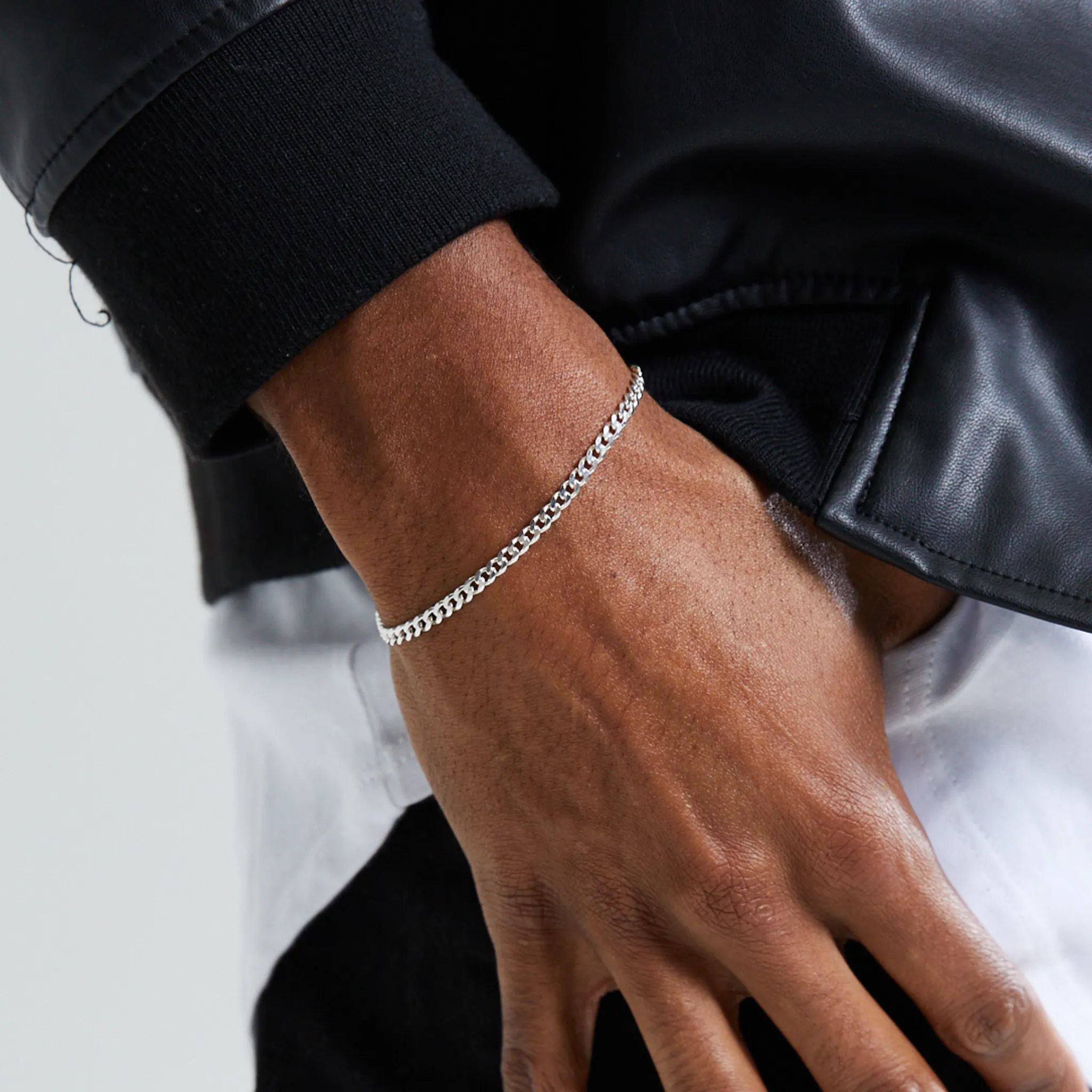 Curb Bracelet, Sterling Silver (3mm)