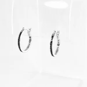 Dainty Black CZ Hoop Earrings