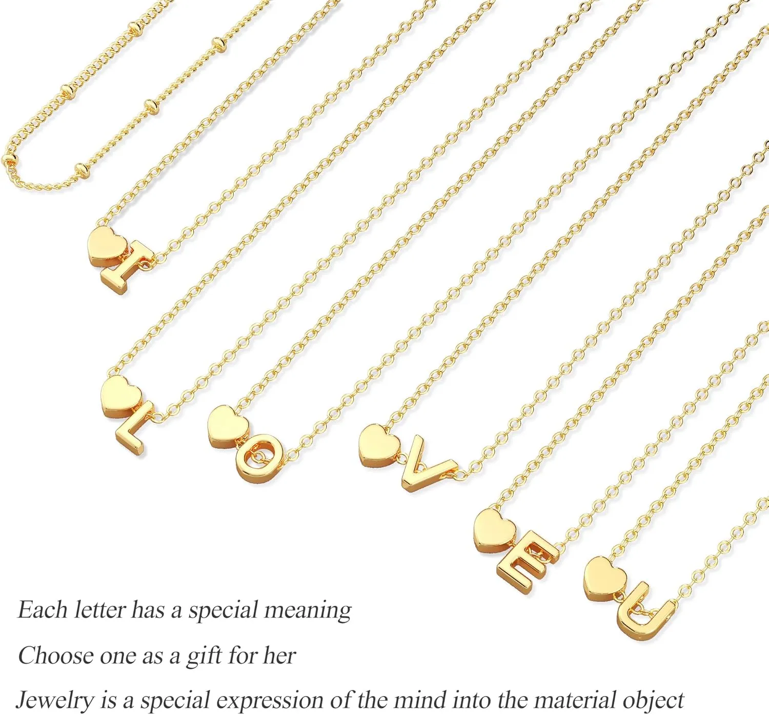 Dainty Initial Heart Gold Bracelets for Women Trendy, 14K Real Gold Letter Charm Bracelet Jewelry (Letter K)