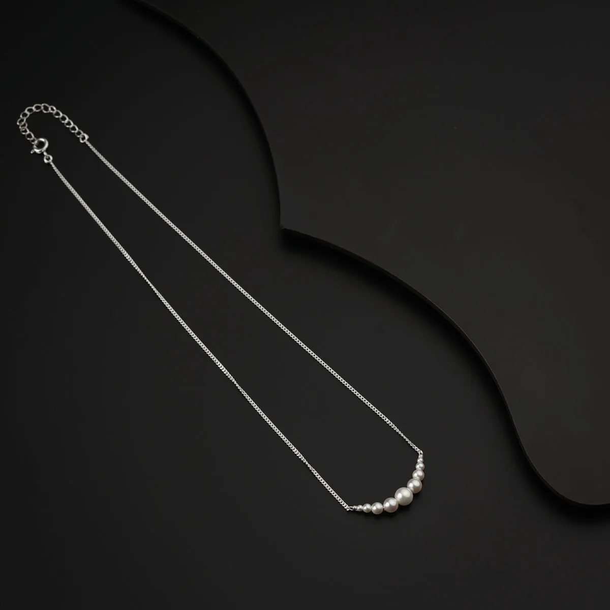 Dainty Pearls Silver Necklace