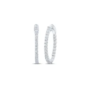 Dazzling Brilliance: 10kt White Gold Diamond Sparkle Hoop Earrings