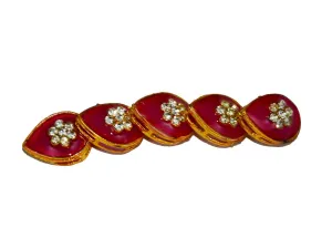 Deep Pink Designer Drop Kundan Beads