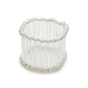 Designer Inspired Silver Plated 'Slinky String' Stretch Bracelet