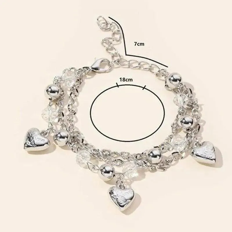 Designer Style Big Chain Pearl Metal Heart Gold Colour Trendy Lovely Charm Bracelets for Women Fashion Jewellery