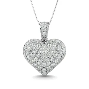 Diamond 1 ct tw Heart Pendant in 10K White Gold