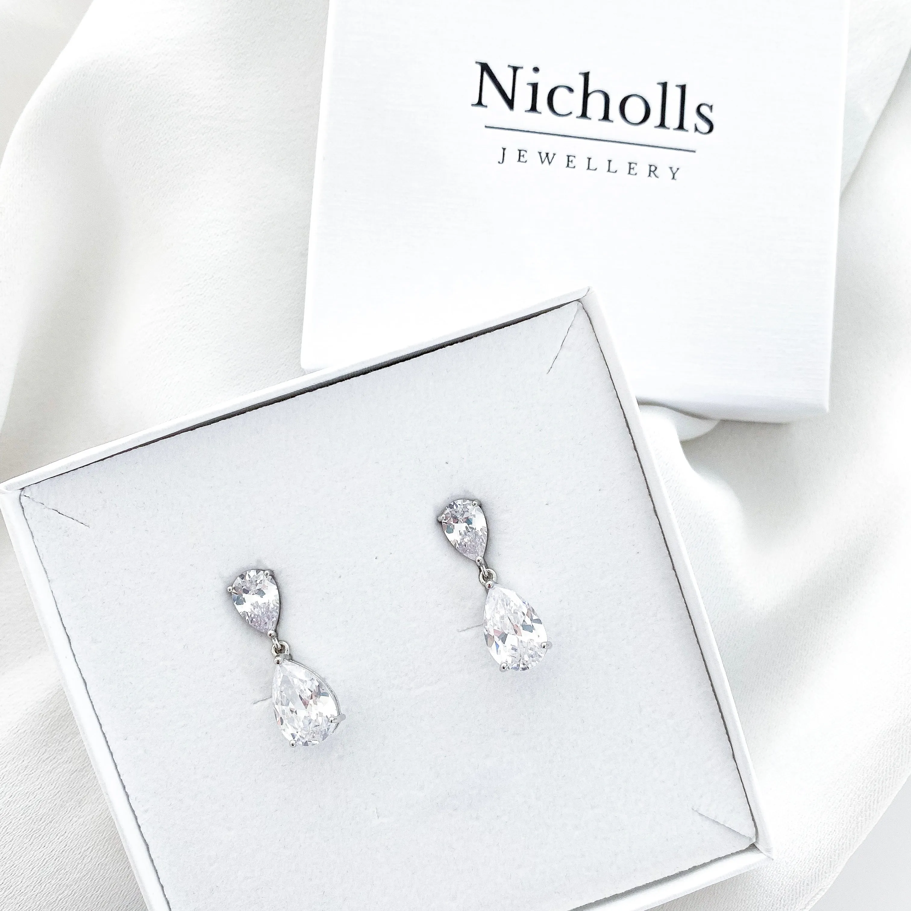Double Teardrop Crystal Earrings