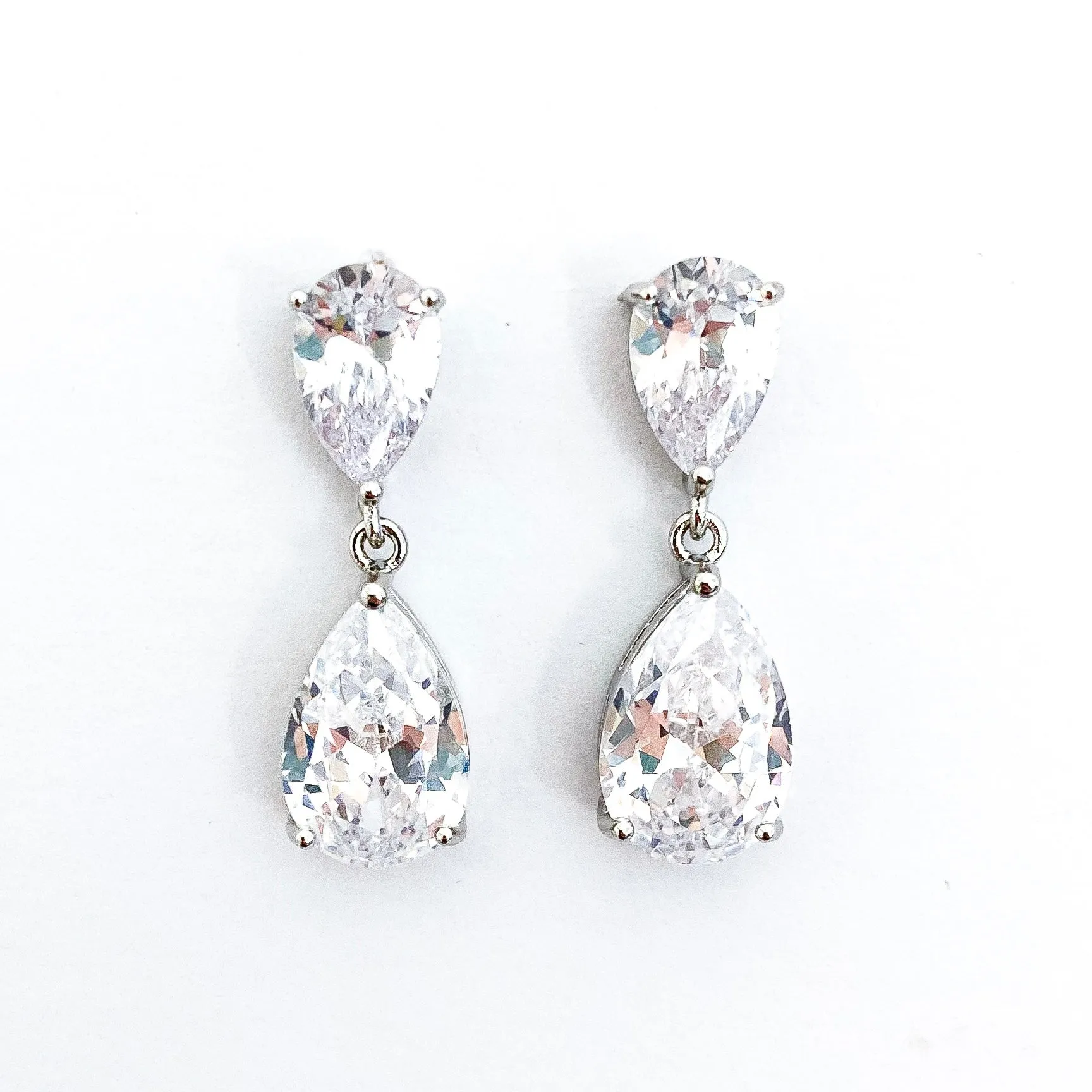 Double Teardrop Crystal Earrings
