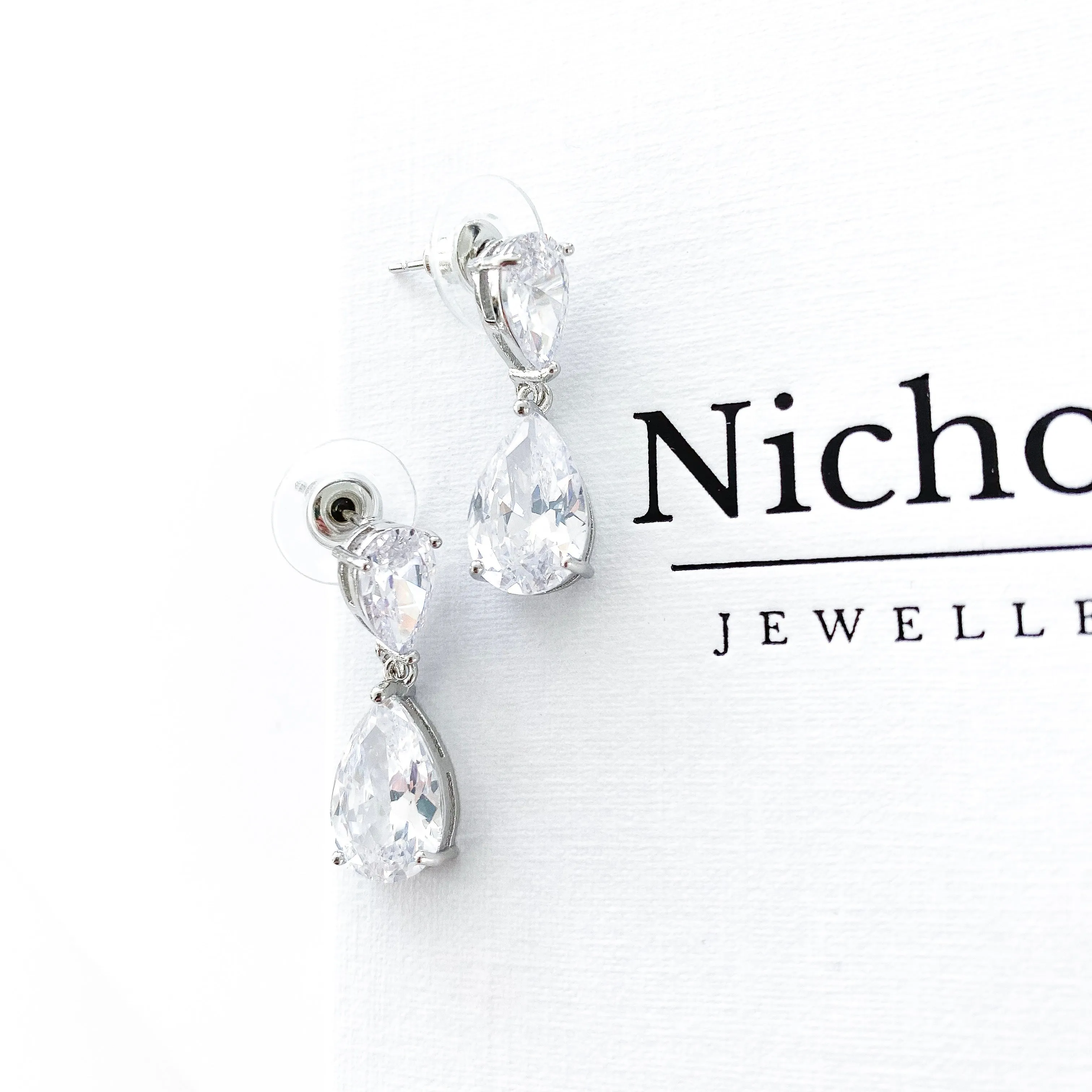 Double Teardrop Crystal Earrings