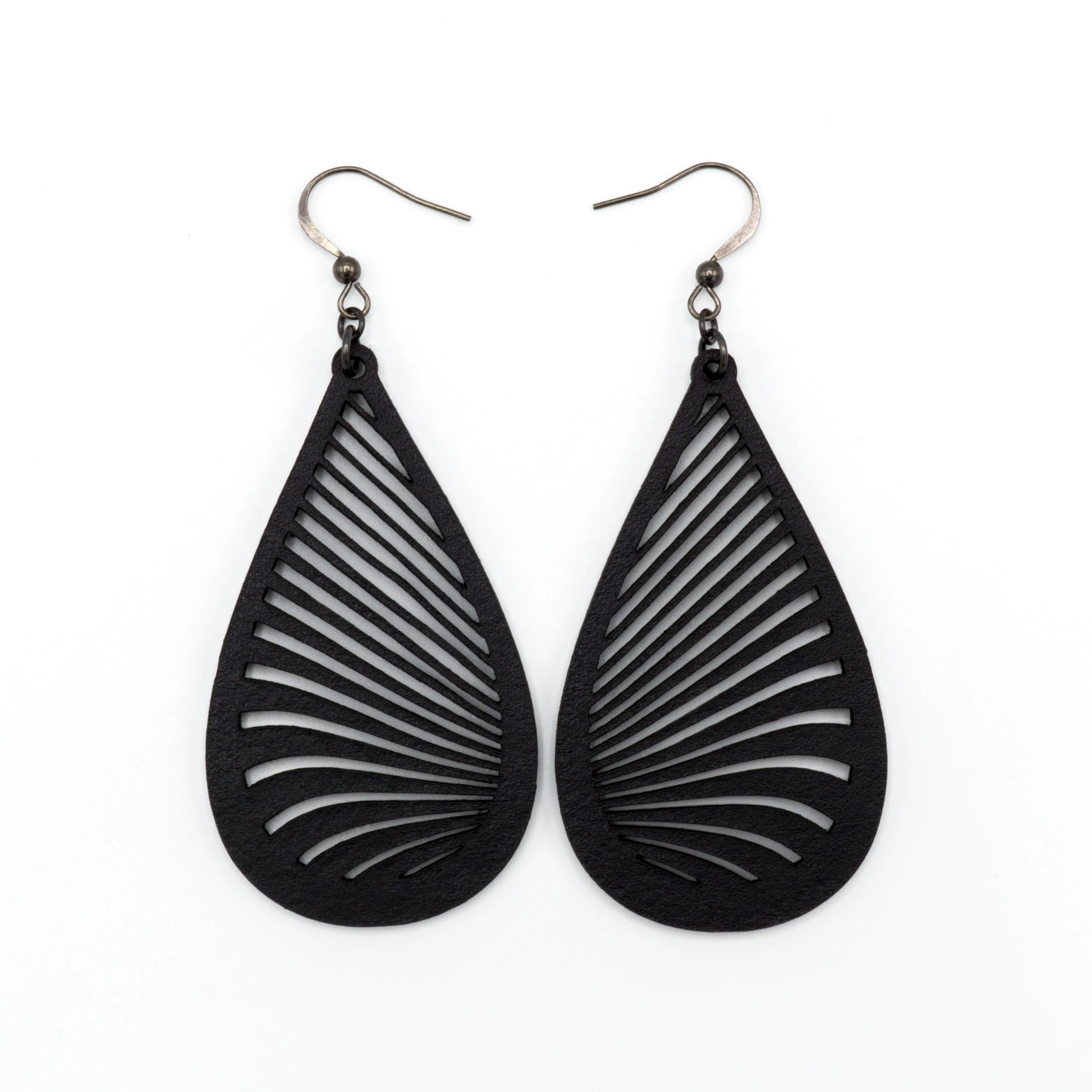 Drop 08 [L] // Leather Earrings - Black