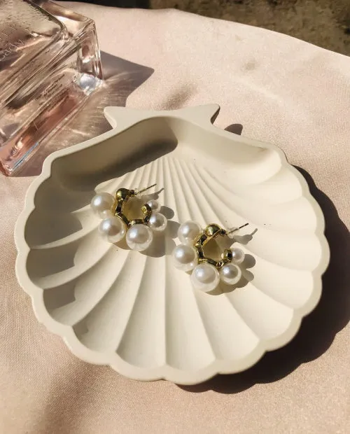 Elegant White Pearly Hoops – Classic & Timeless Statement Earrings