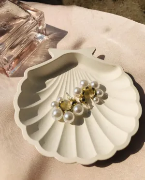 Elegant White Pearly Hoops – Classic & Timeless Statement Earrings