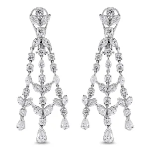 Eloise Diamond Earrings (6.58 ct Diamonds) in White Gold