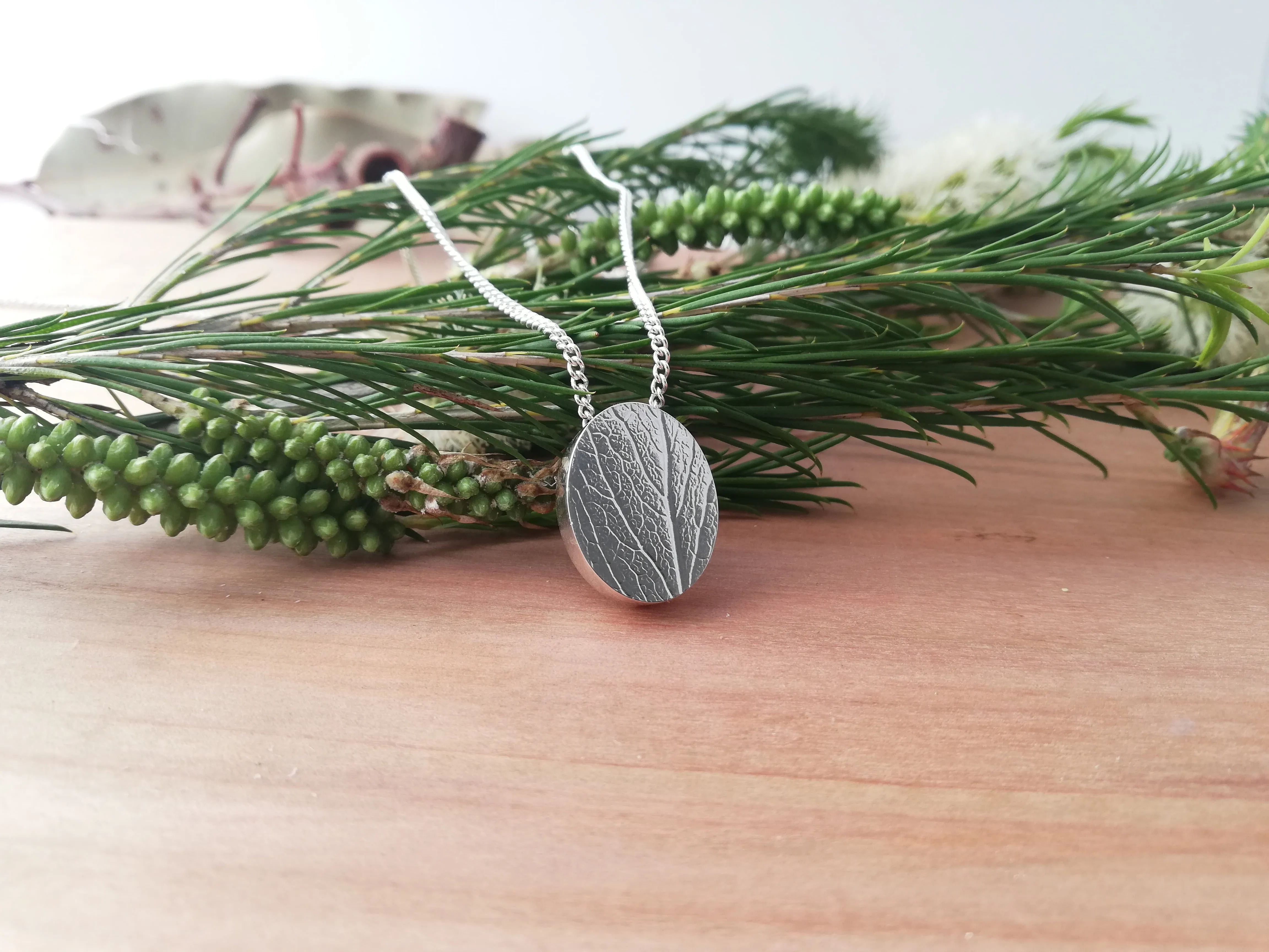 Embossed Tasmanian Silver and Brass Earrings - Hulley Jewellery