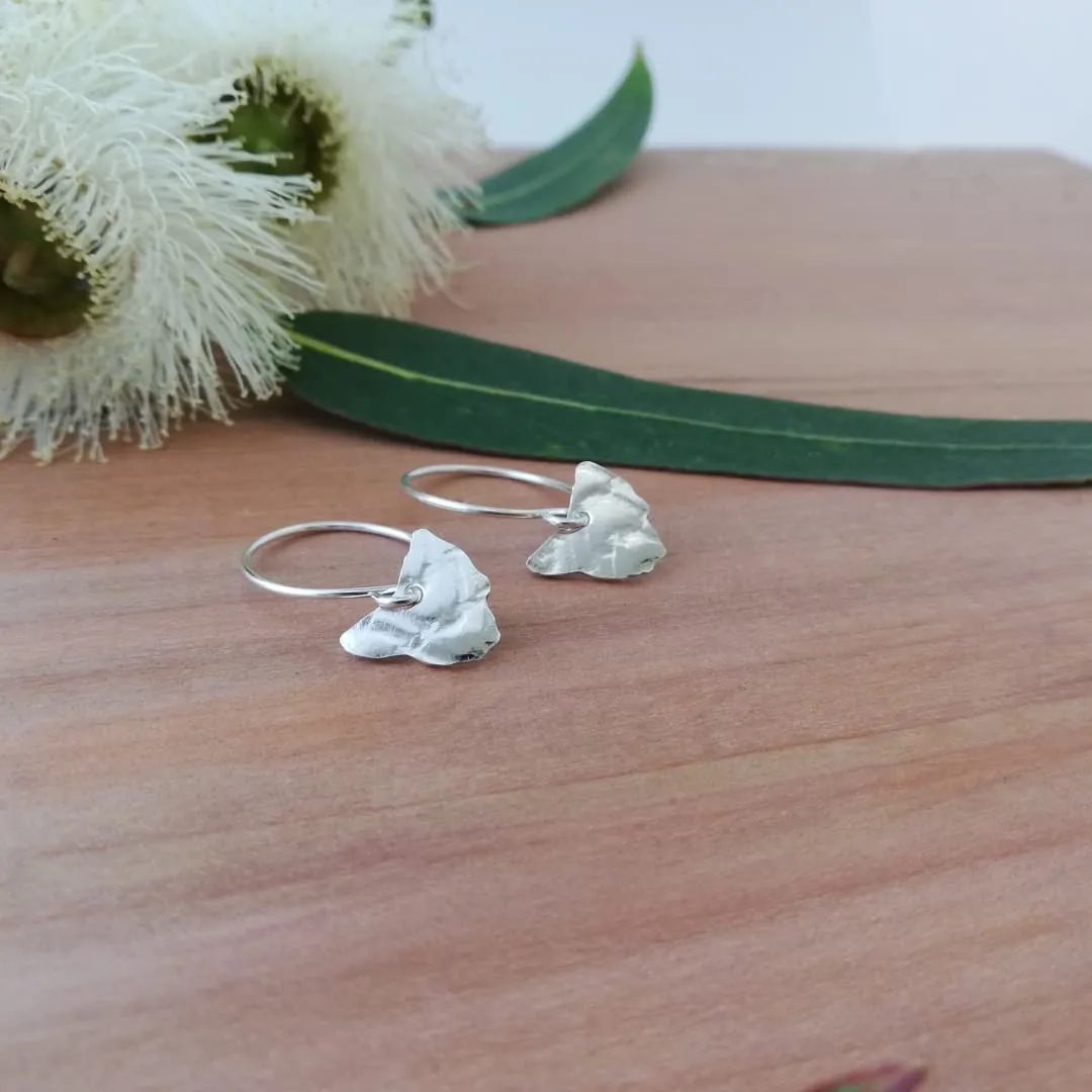Embossed Tasmanian Silver and Brass Earrings - Hulley Jewellery
