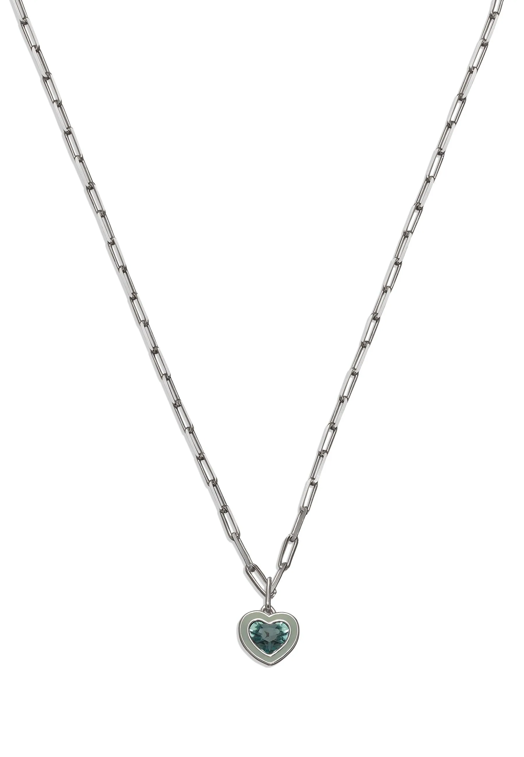 Enamel Boarder Heart Necklace