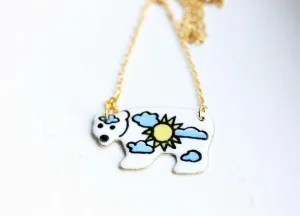 Enamel Polar Bear Necklace
