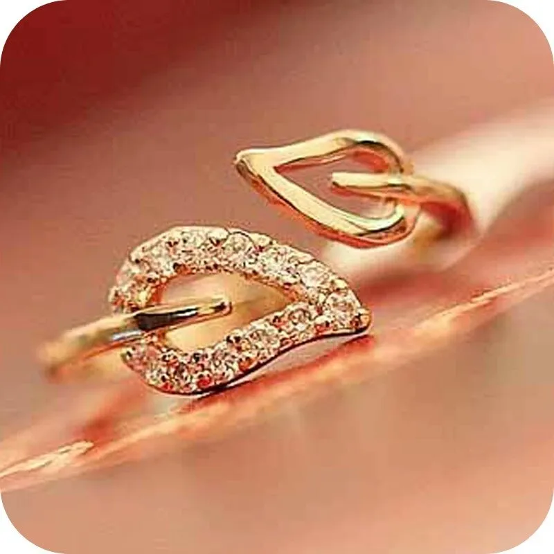Enchanted leaves open adjustable ring