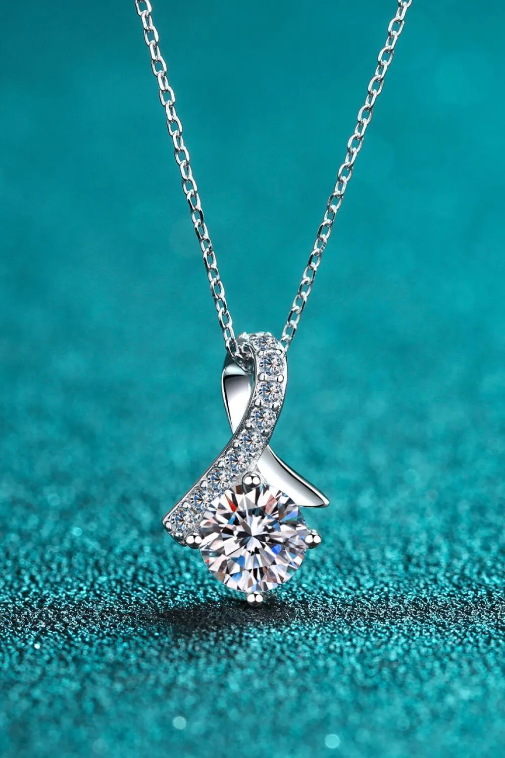 Endless Glam 1 Carat Moissanite Necklace Womens