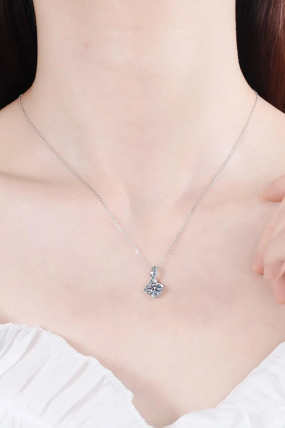 Endless Glam 1 Carat Moissanite Necklace Womens