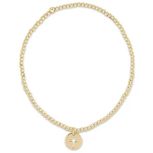 ENewton Classic Gold 2mm Bead Bracelet - Blessed Small Gold Disc