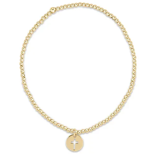 ENewton Classic Gold 2mm Bead Bracelet - Blessed Small Gold Disc