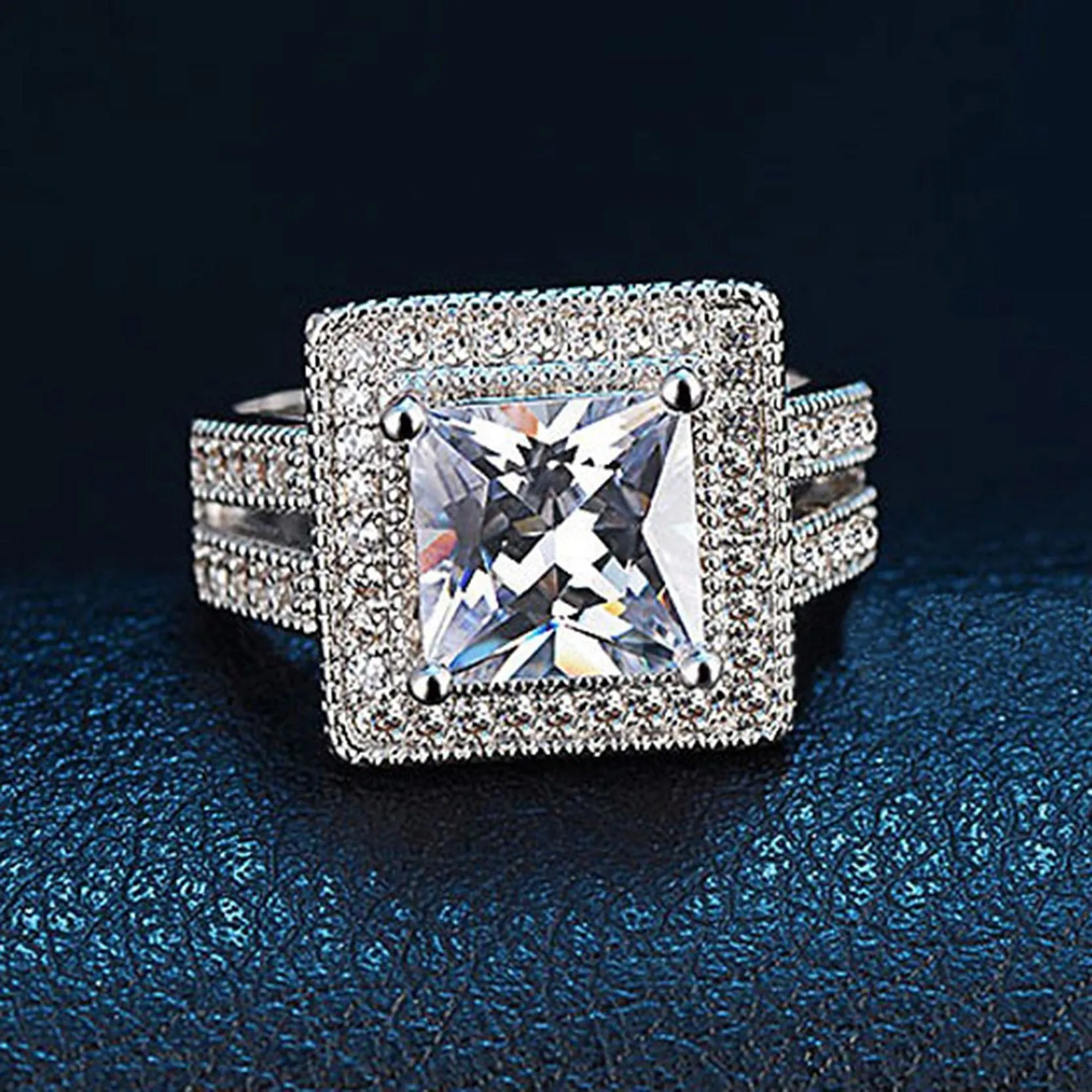 Engagement Square-Shape Ring for Women