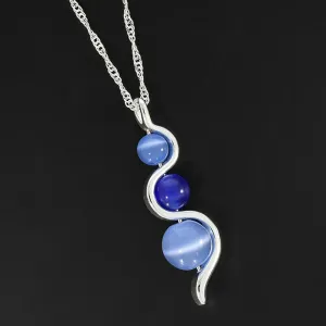 Equilibrium 43cm Blue Moonstone Ripple Silver Plated