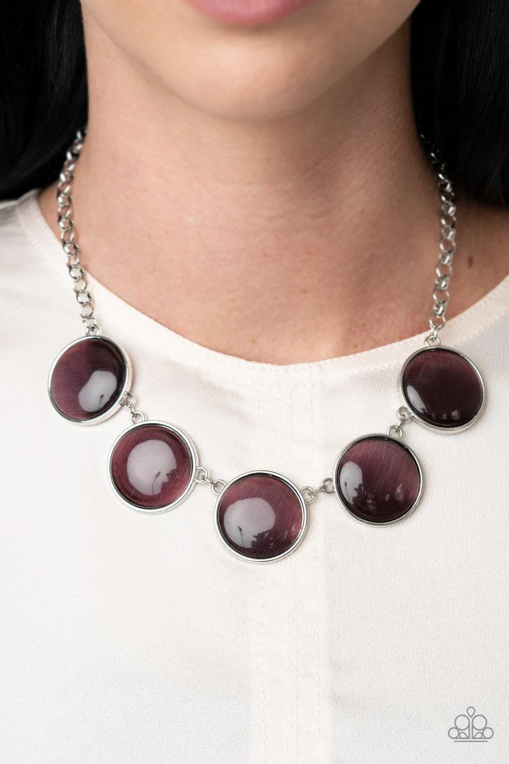 Ethereal Escape Purple Cat's Eye Stone Necklace - Paparazzi Accessories