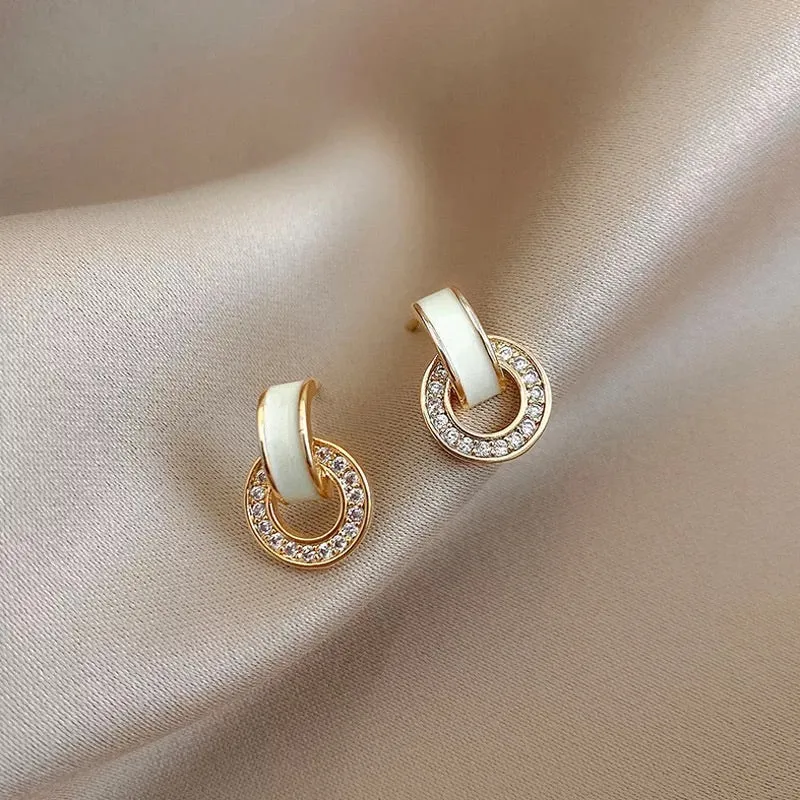 European Style Gold Polo Earrings