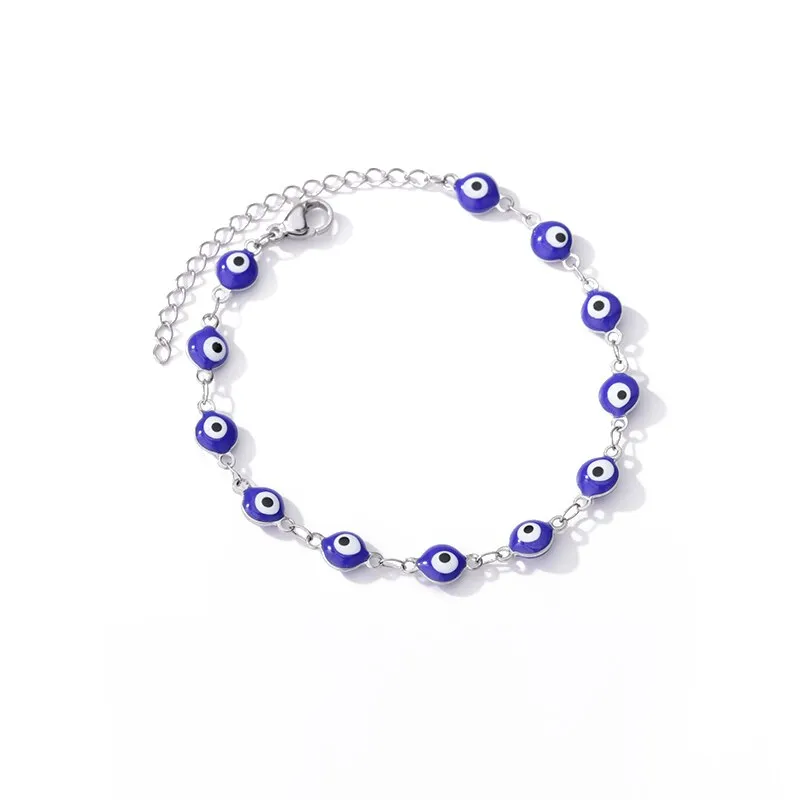 Evil Eye Bracelet For Women Man Gold Color Adjustable Stainless Steel Chain