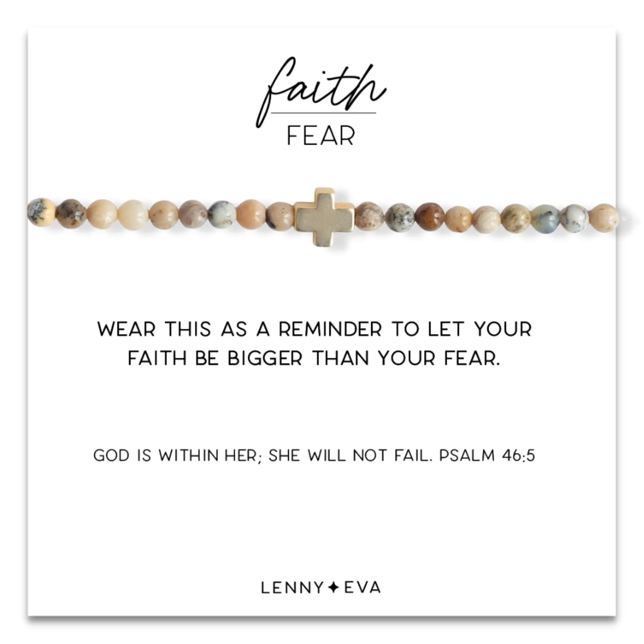 Faith Over Fear Cross Bracelet