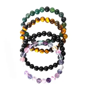 Fashion Bangles Stone Bracelets Set - x4 Assorted Colours