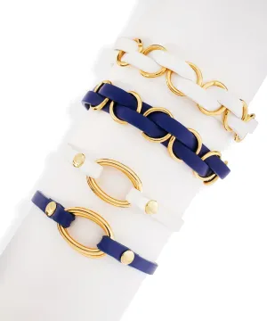 Faux Leather Chain Bracelet In 4 Styles