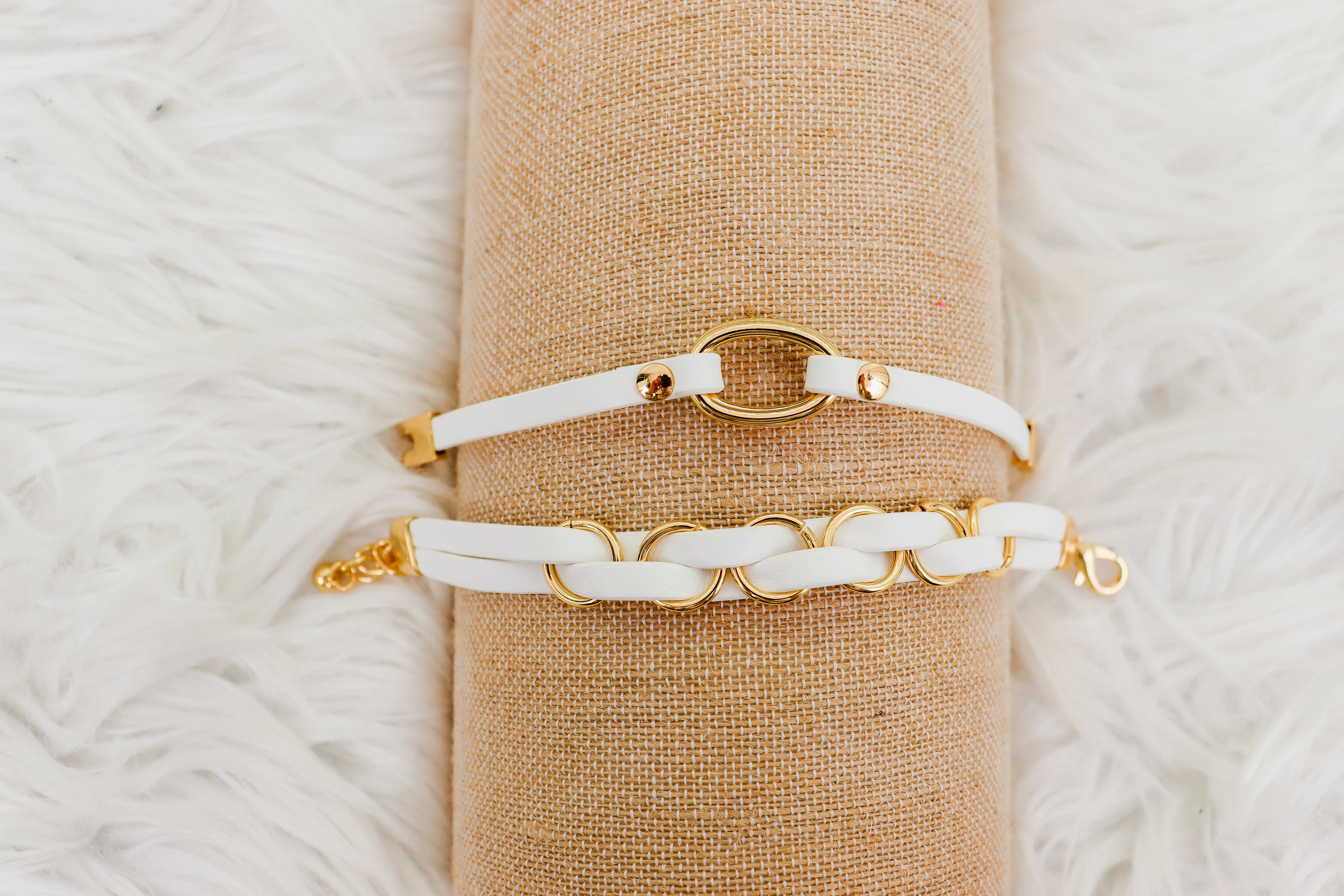 Faux Leather Chain Bracelet In 4 Styles