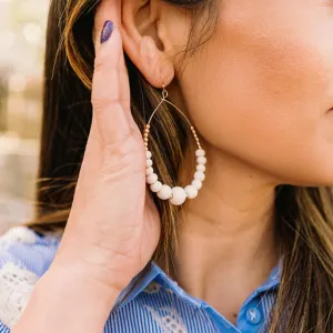 Feeling Boho Wood & Gold Beaded Teardrop Earrings