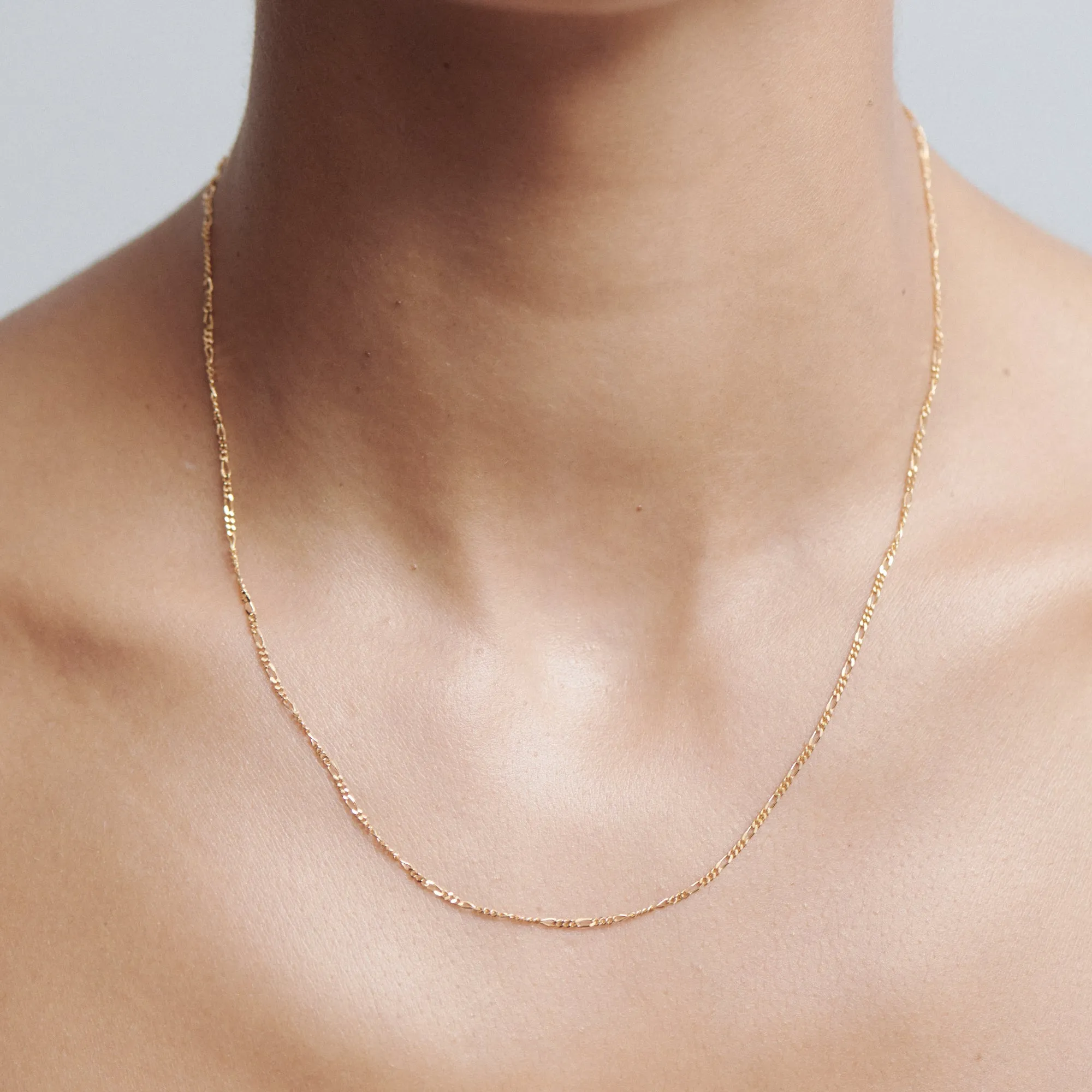 Figaro Necklace | Diamond Cut Chain Necklace