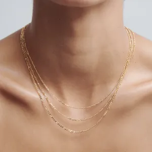 Figaro Necklace | Diamond Cut Chain Necklace