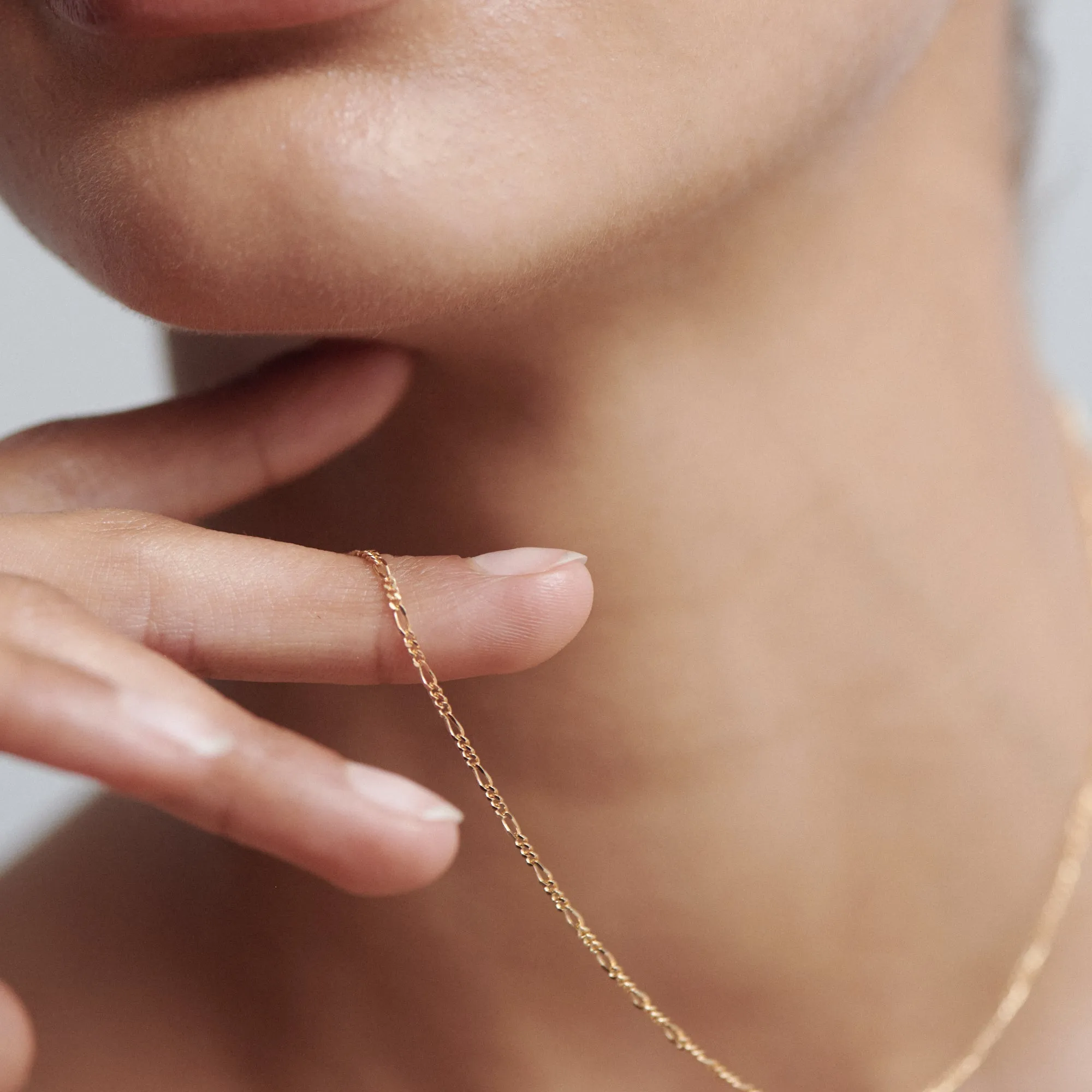 Figaro Necklace | Diamond Cut Chain Necklace