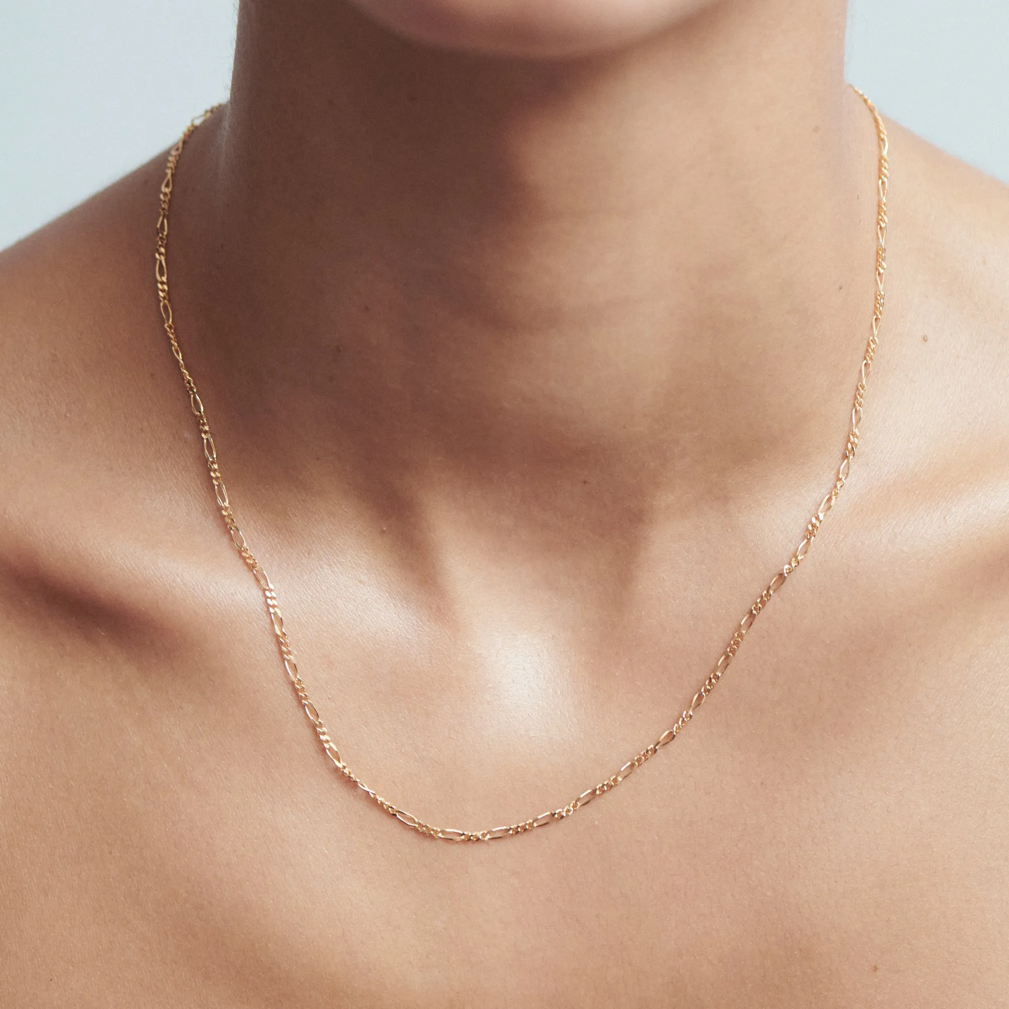 Figaro Necklace | Diamond Cut Chain Necklace
