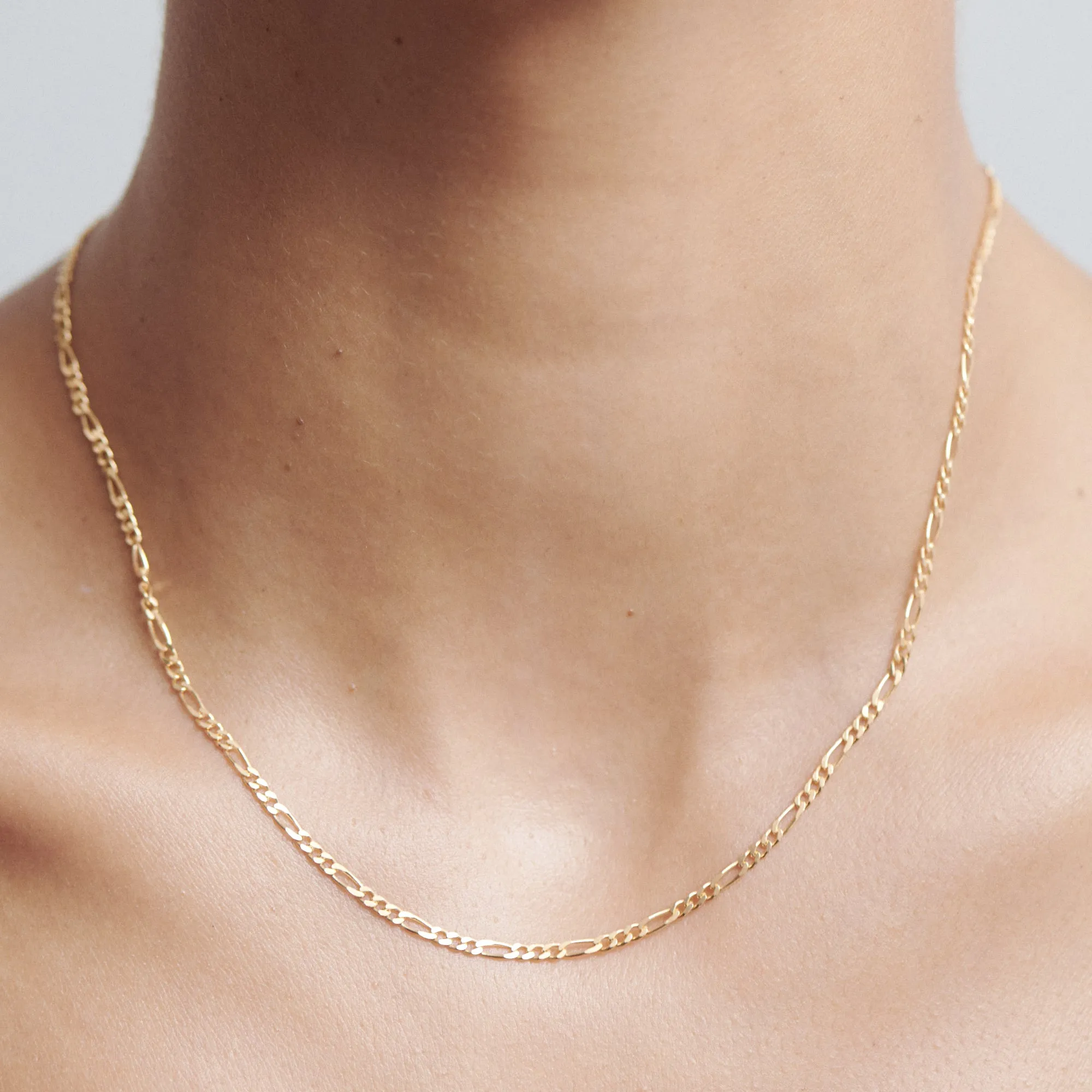 Figaro Necklace | Diamond Cut Chain Necklace
