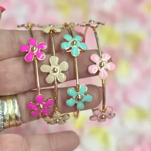 Floral Cuff Bracelets
