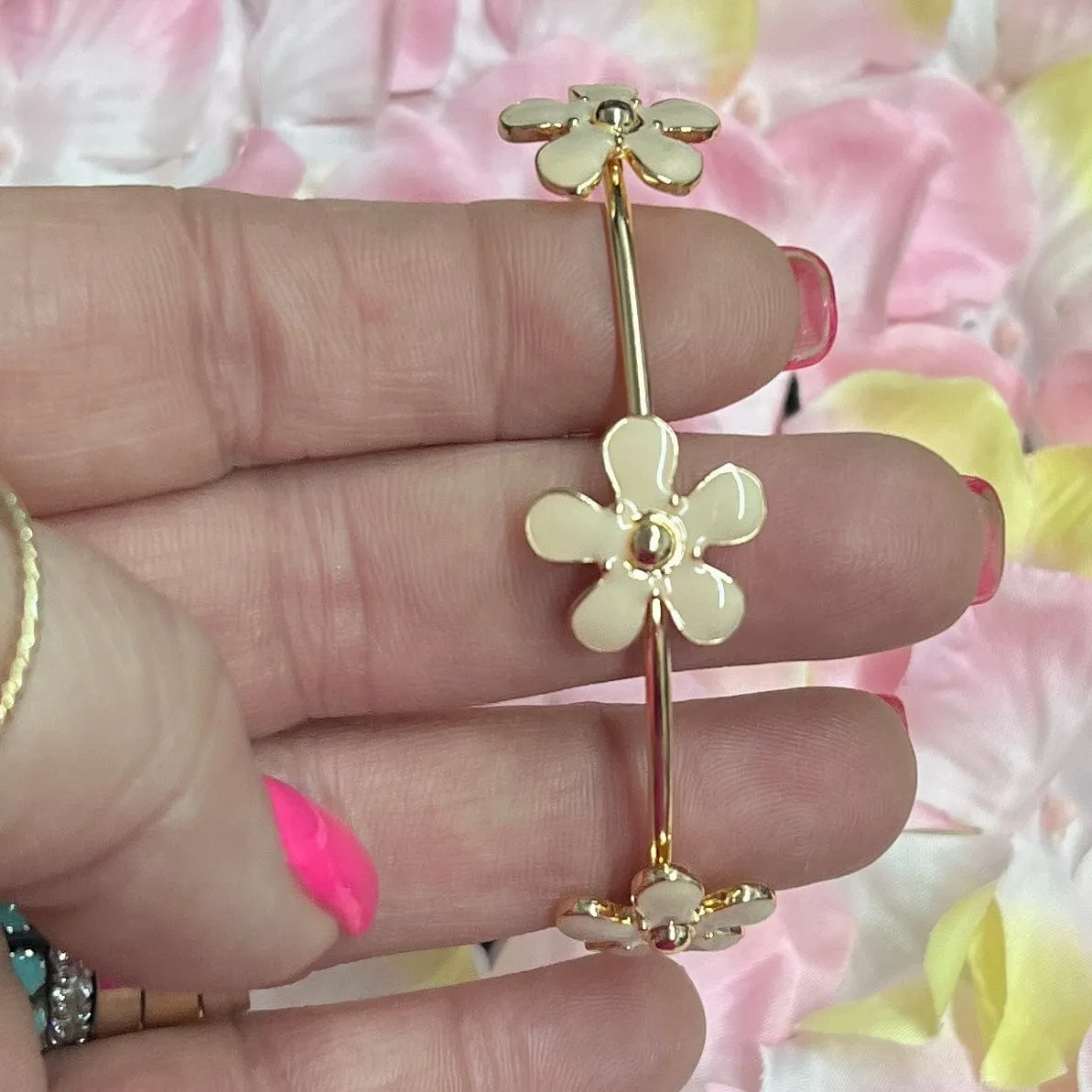 Floral Cuff Bracelets