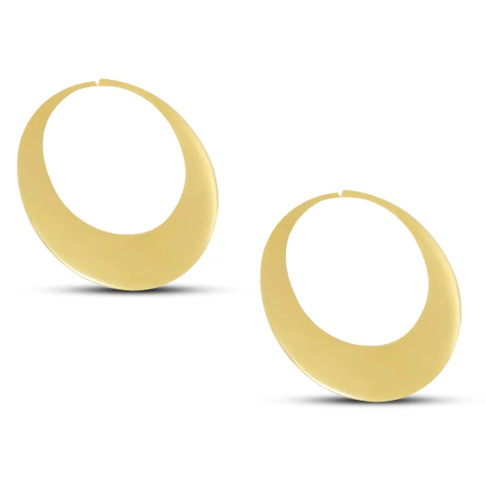 Full Moon Gold Metal Hoop Earrings