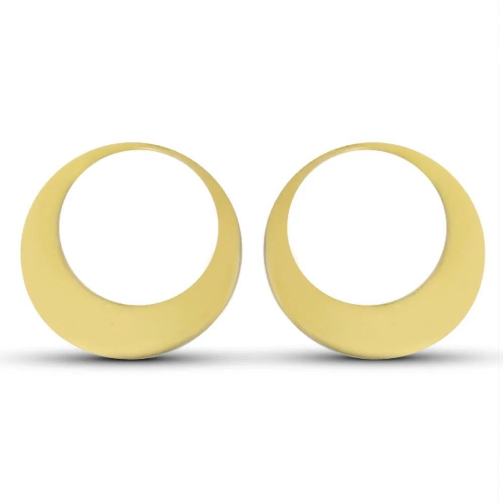 Full Moon Gold Metal Hoop Earrings